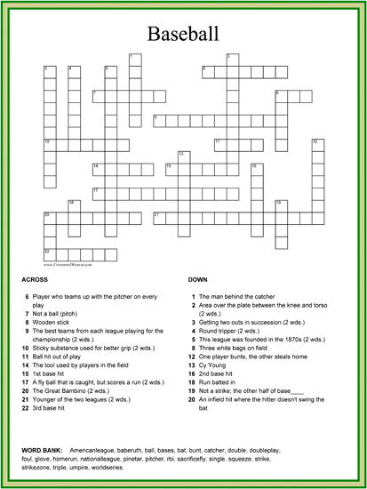 Free Crossword Puzzles Print on Free Printable Crossword Puzzles