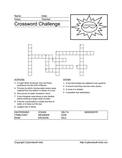 Kids Crossword Puzzles on Crossword Puzzle