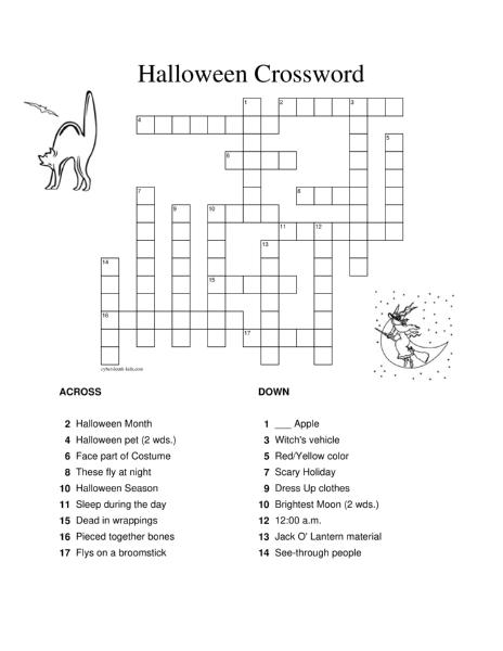 Halloween Crossword Puzzles on Halloween Word Search Halloween Animations Halloween Coloring Pages