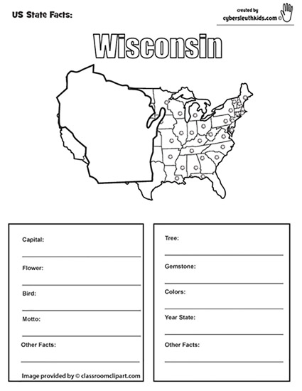 Wisconsin state fact sheet for kids