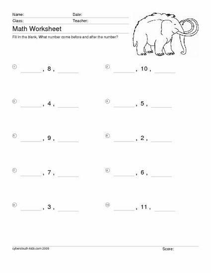 Math Worksheets - Numbers