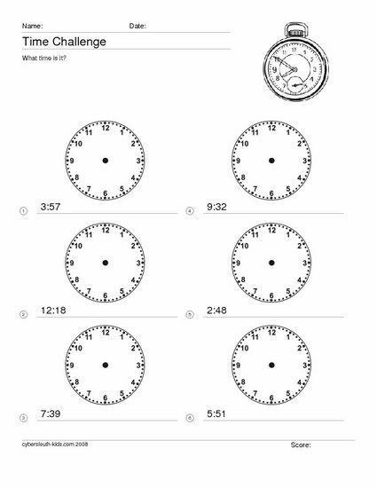 time worksheets similitude