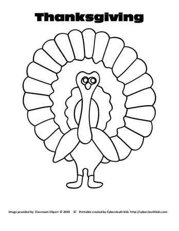 Turkey Coloring Pages on Thanksgiving Coloring Printables   Clipart   Printables   Puzzles